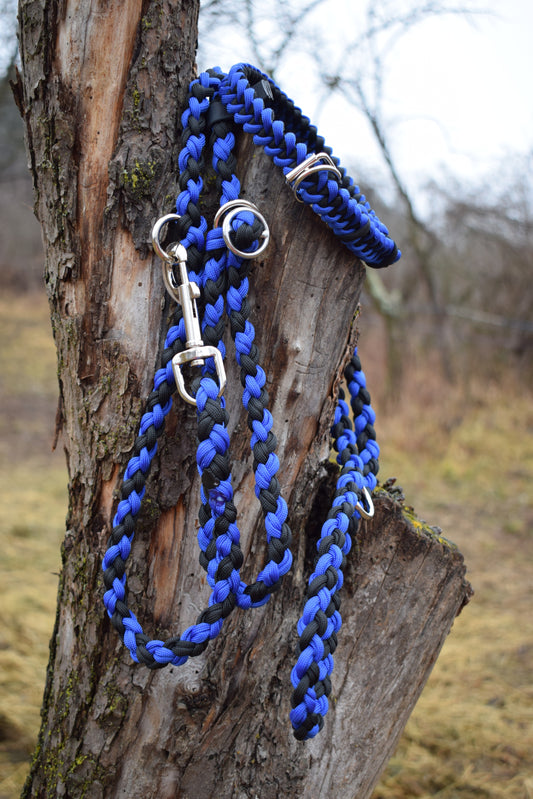 Black and Blue Dog set: collar and leash